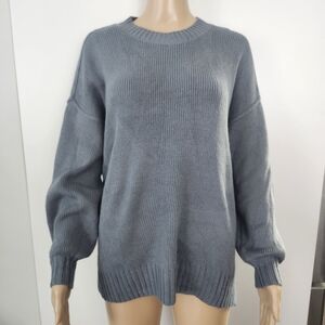 HOLLISTER Women's‎ Bluish Grey Crewneck Pullover Knit Oversized Sweater  XS NWT